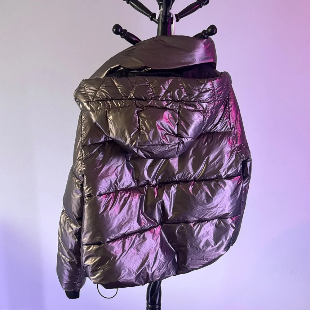 XS GAP Shiny gun metal snow boarding Puffer Jacket - Picture 2 of 3